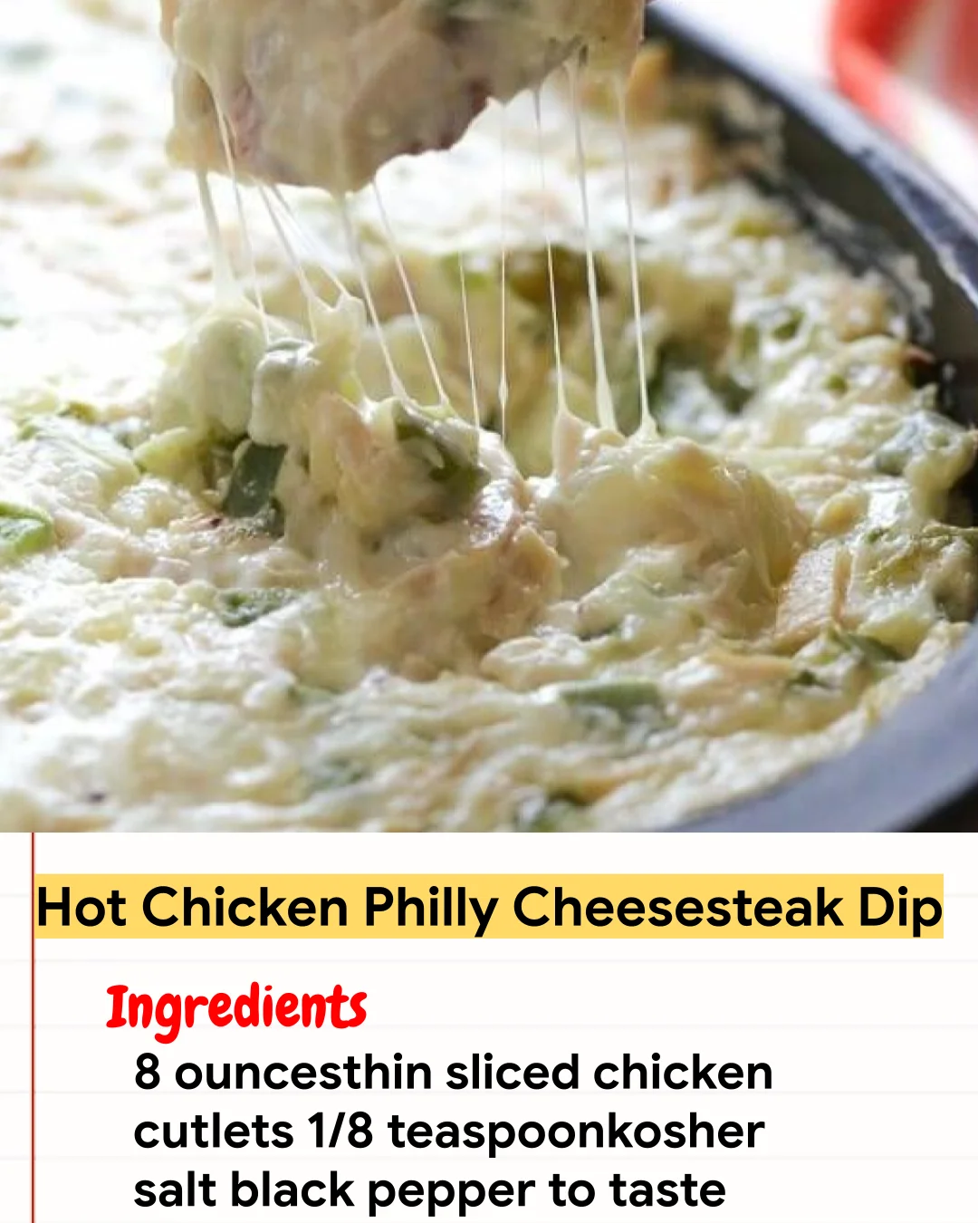 Chicken Recipe Hot Chicken Philly Cheesesteak Dip