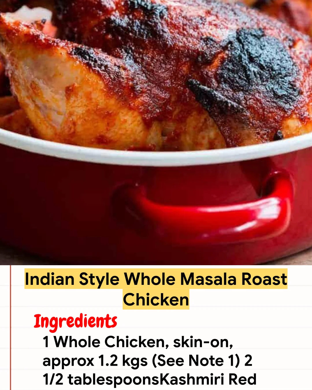 Chicken Recipe Indian Style Whole Masala Roast Chicken