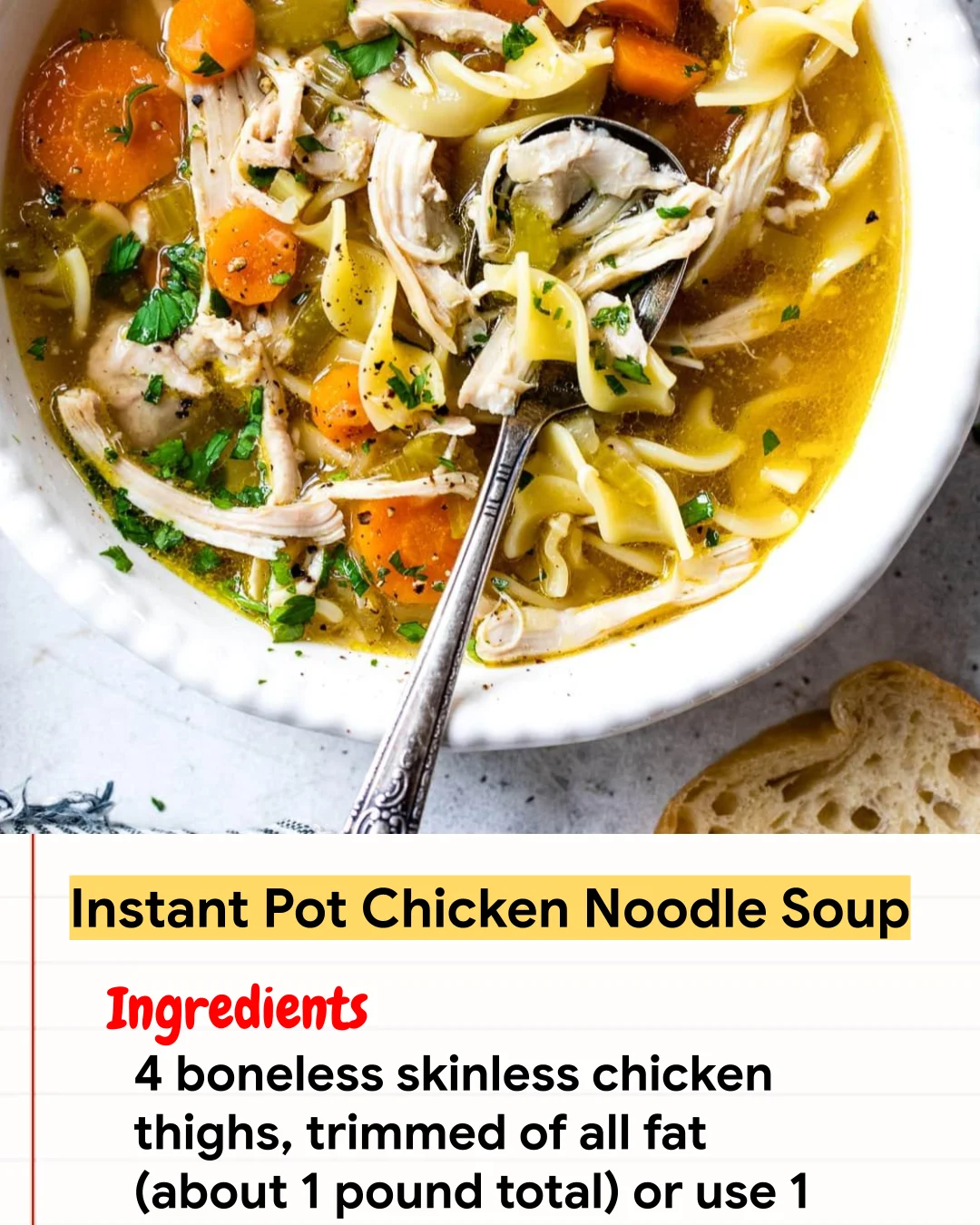Chicken Recipe Instant Pot Chicken Noodle Soup