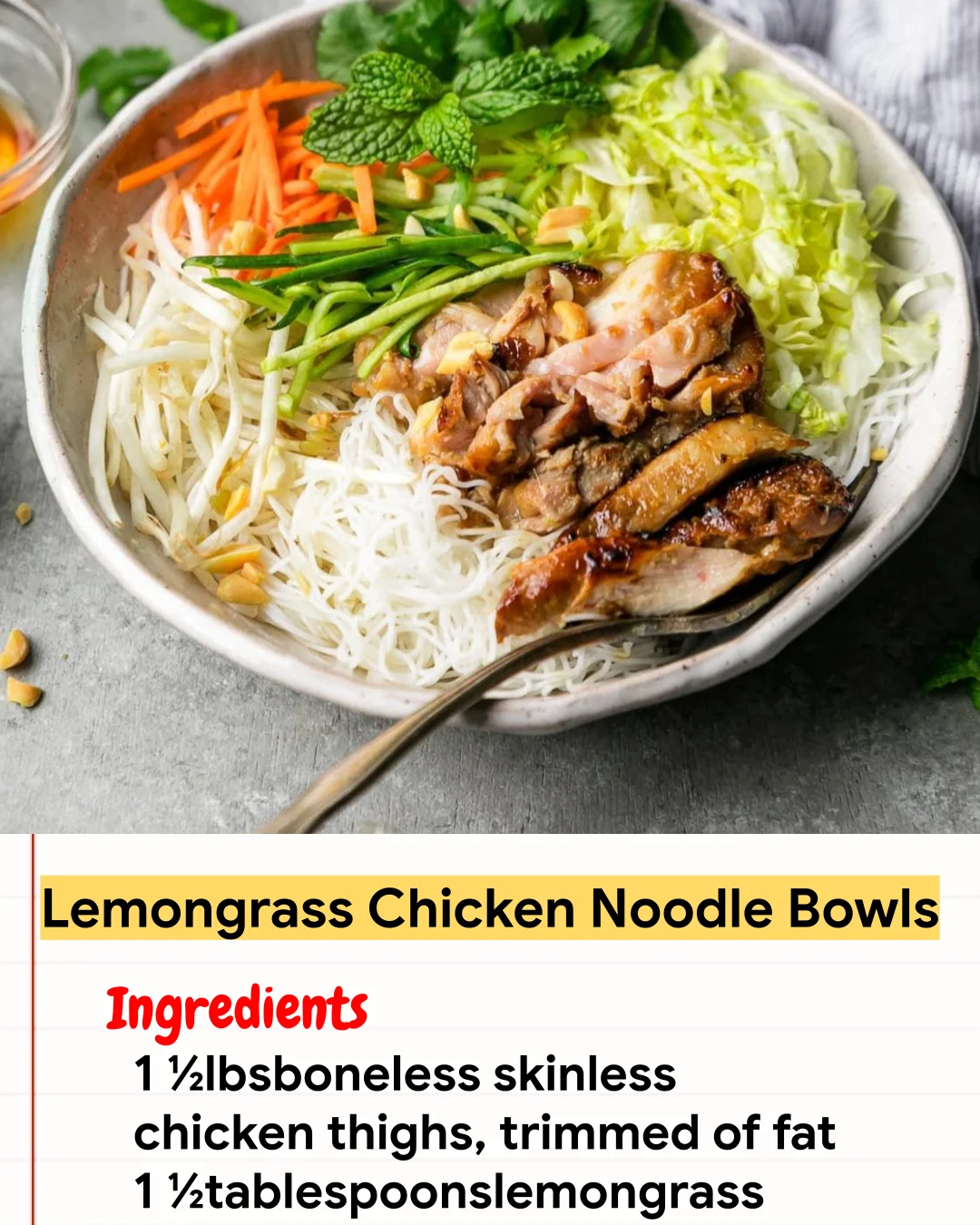 Chicken Recipe Lemongrass Chicken Noodle Bowls