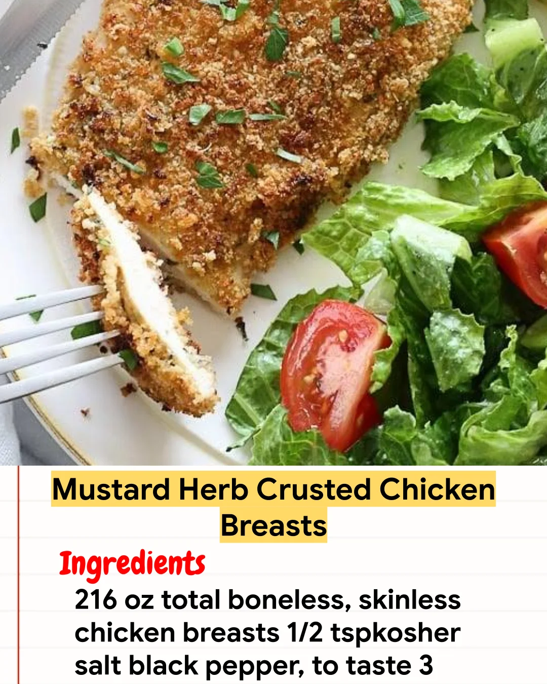 Chicken Recipe Mustard Herb Crusted Chicken Breasts
