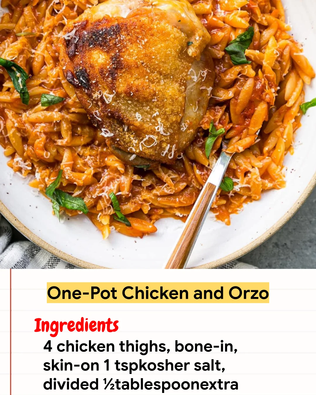 Chicken Recipe One-Pot Chicken and Orzo