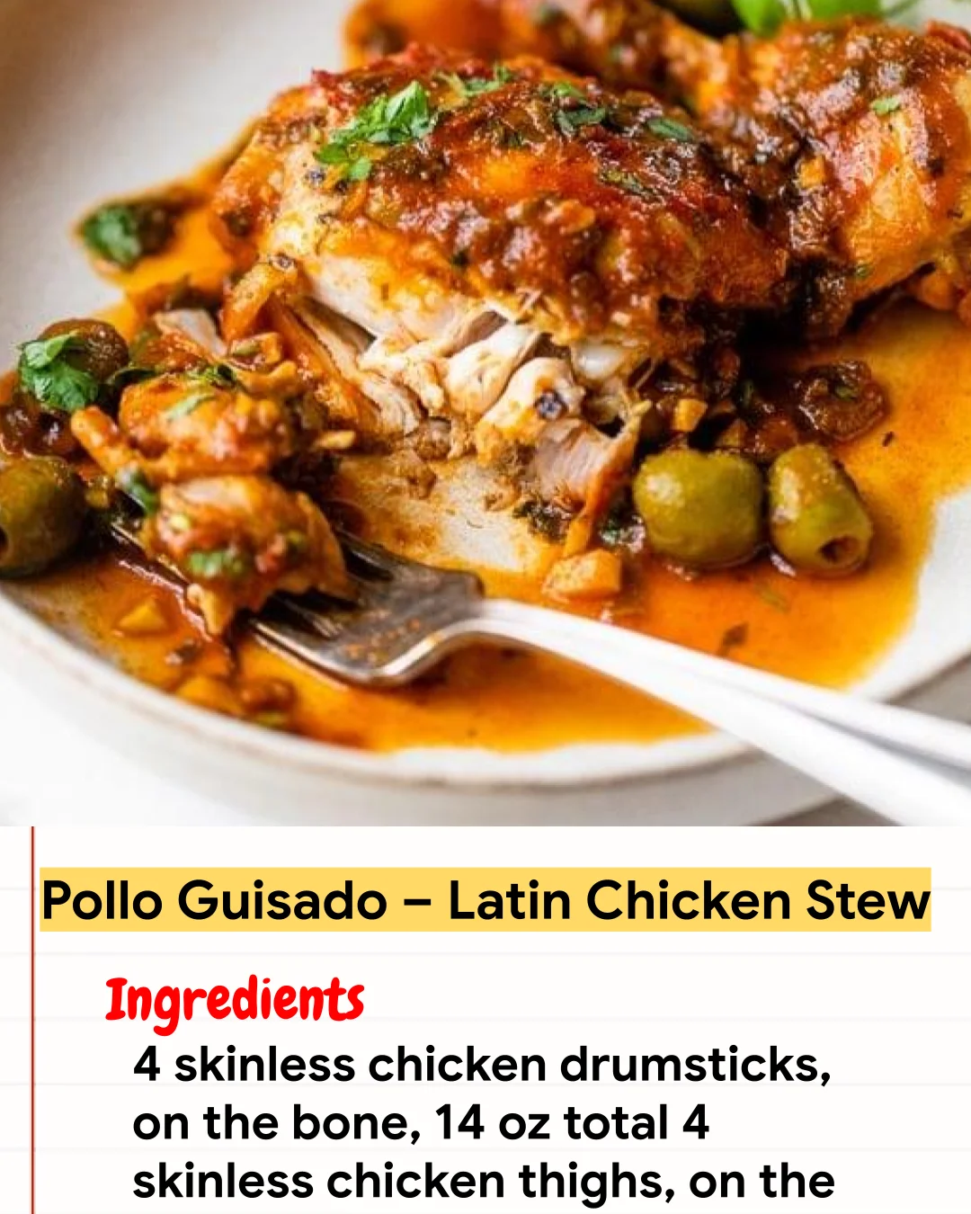 Chicken Recipe Pollo Guisado – Latin Chicken Stew