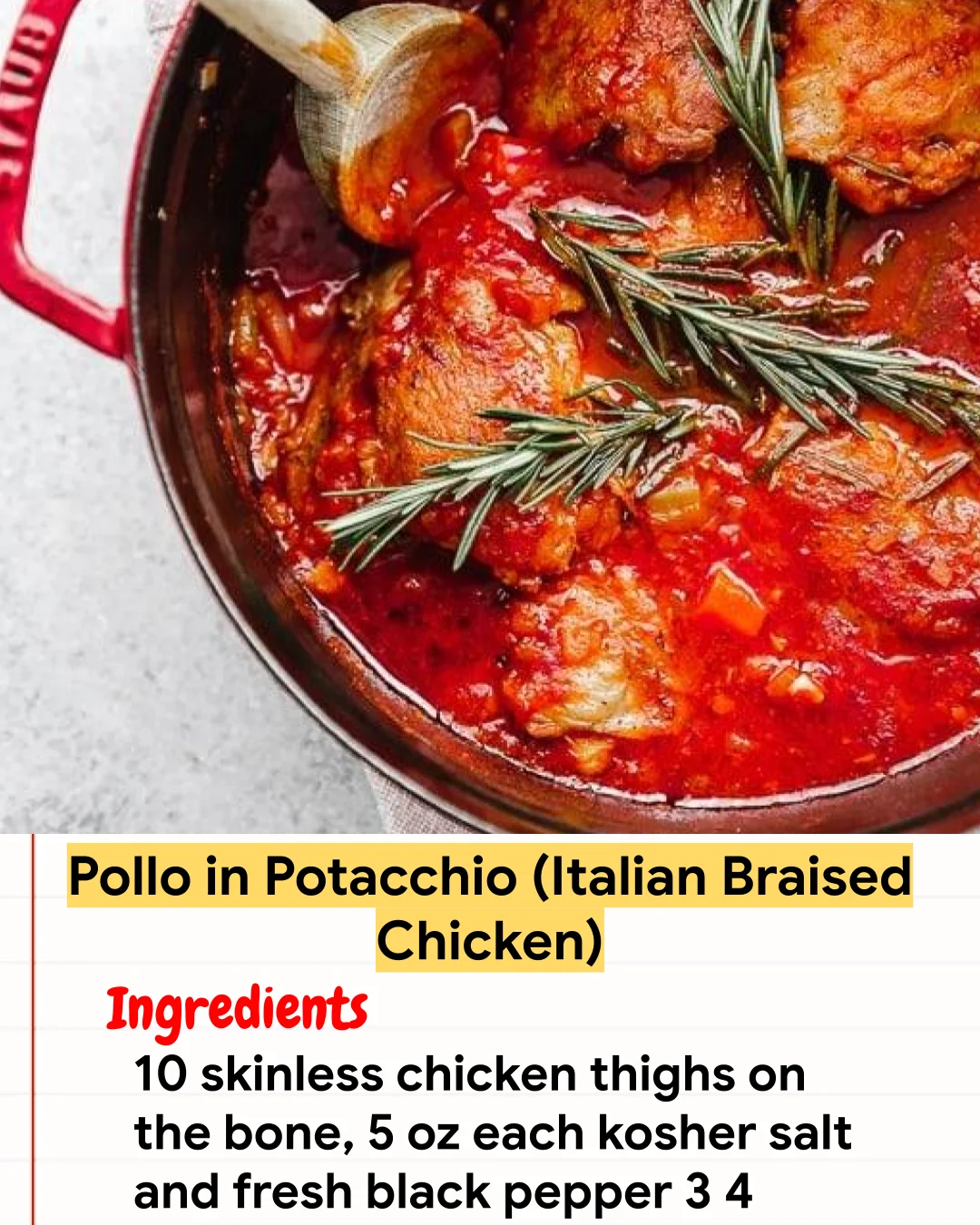 Chicken Recipe Pollo in Potacchio (Italian Braised Chicken)