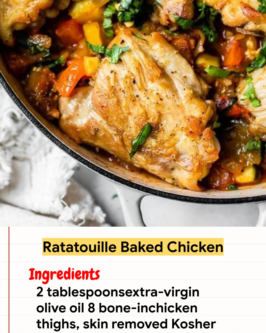 Chicken Recipe Ratatouille Baked Chicken