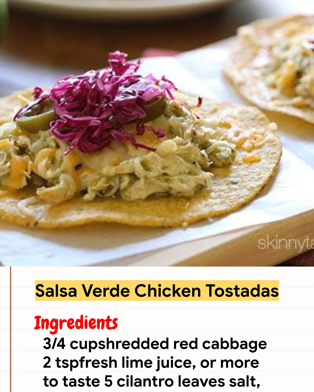 Chicken Recipe Salsa Verde Chicken Tostadas
