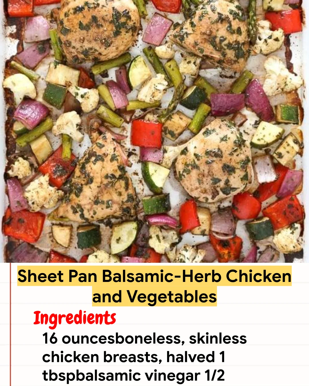Chicken Recipe Sheet Pan Balsamic-Herb Chicken and Vegetables