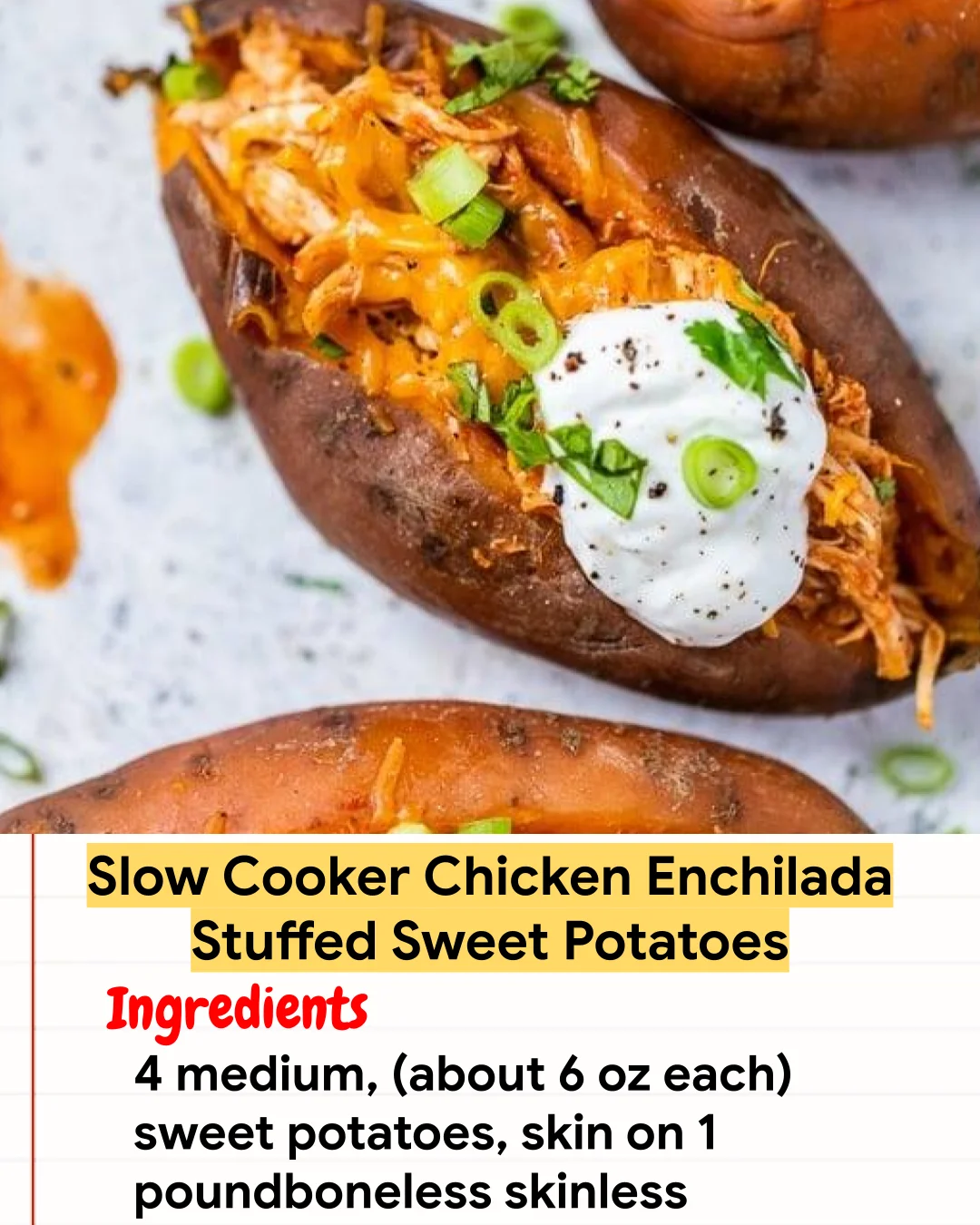 Chicken Recipe Slow Cooker Chicken Enchilada Stuffed Sweet Potatoes