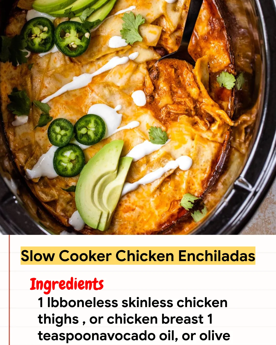 Chicken Recipe Slow Cooker Chicken Enchiladas