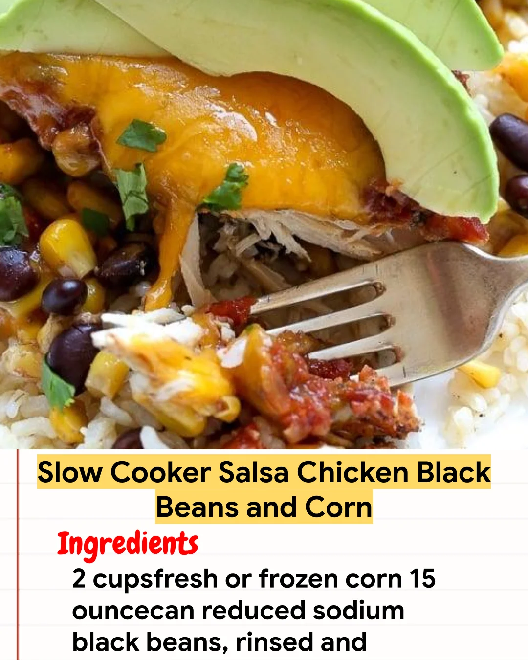 Chicken Recipe Slow Cooker Salsa Chicken Black Beans and Corn
