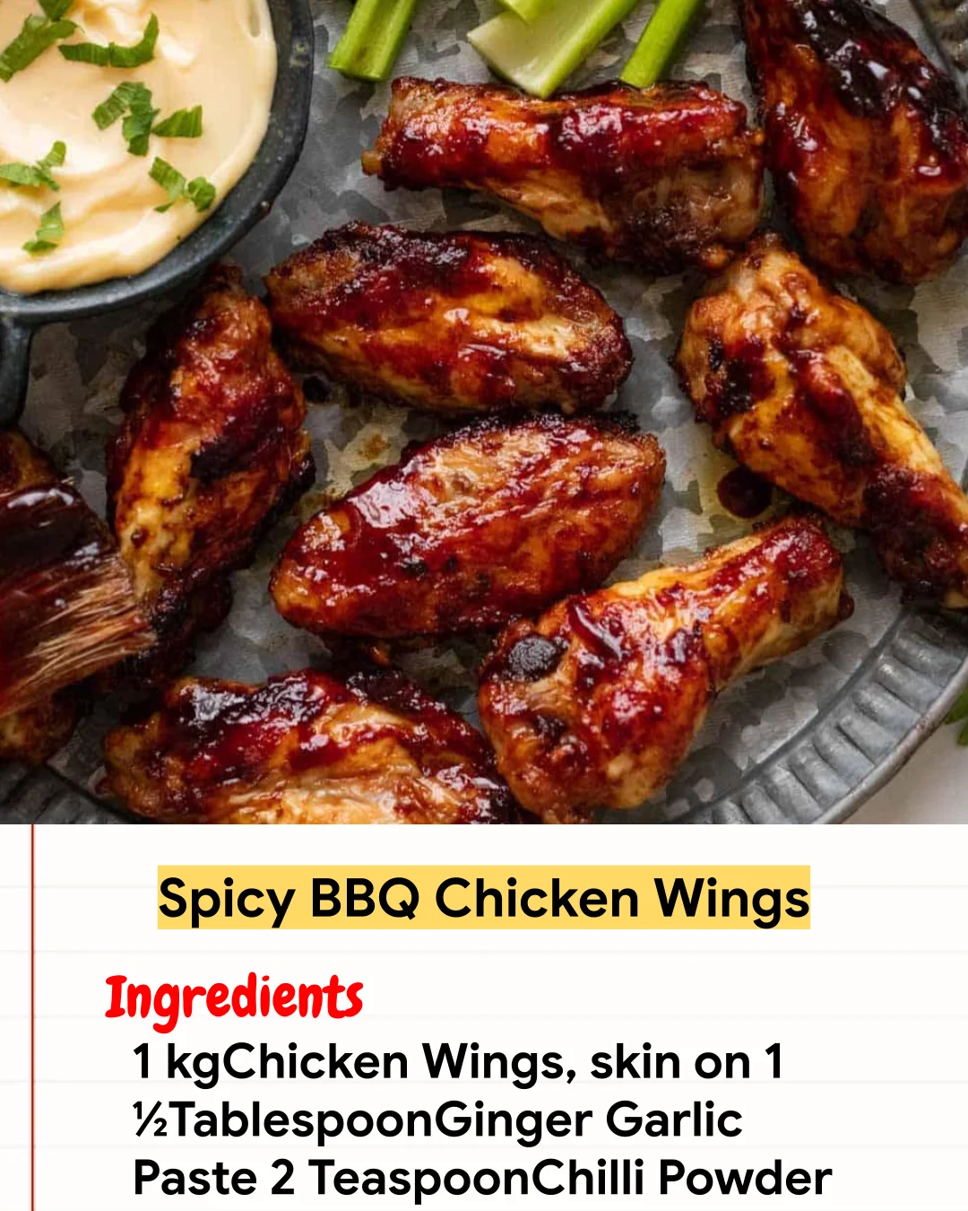 Chicken Recipe Spicy BBQ Chicken Wings