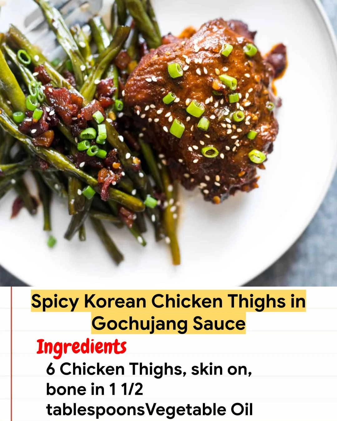 Chicken Recipe Spicy Korean Chicken Thighs in Gochujang Sauce