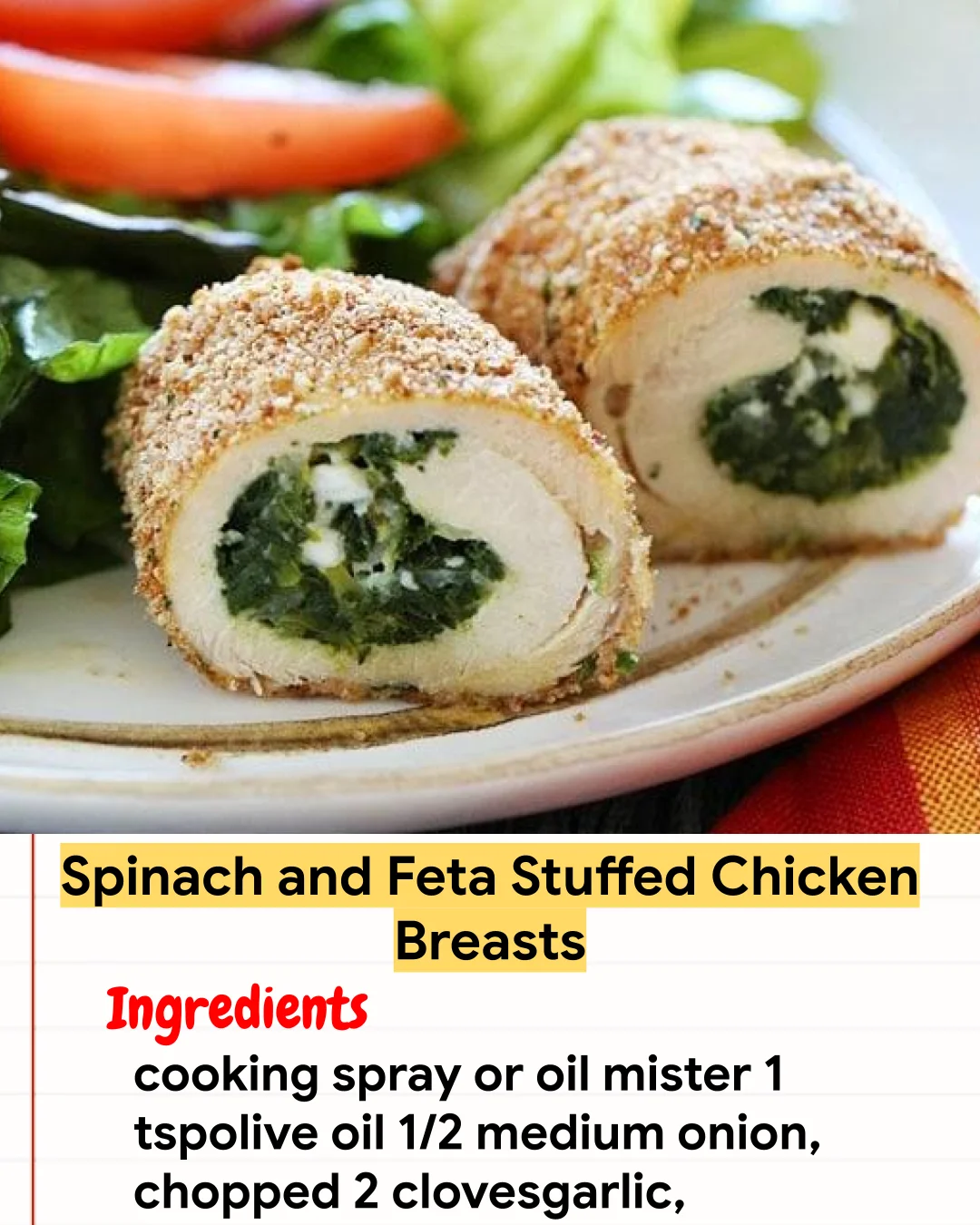 Chicken Recipe Spinach and Feta Stuffed Chicken Breasts