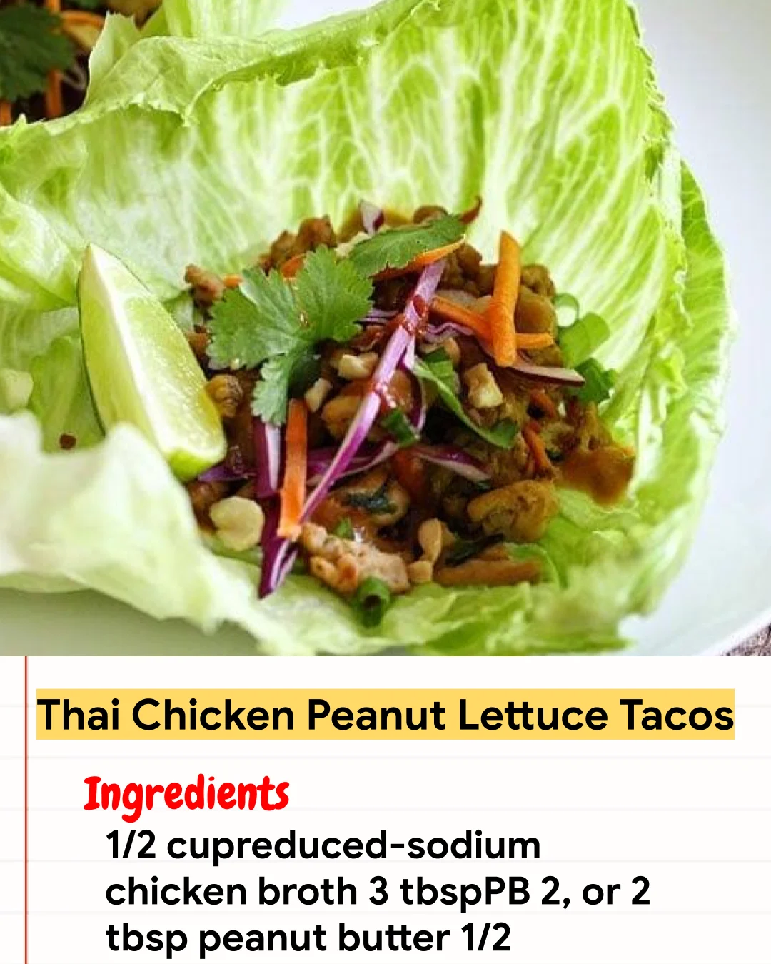 Chicken Recipe Thai Chicken Peanut Lettuce Tacos