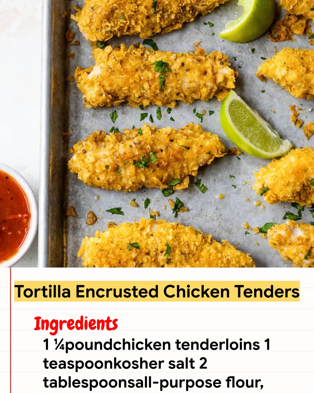 Chicken Recipe Tortilla Encrusted Chicken Tenders