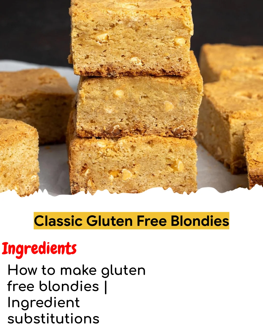 Classic Gluten Free Blondies (Meal Prep Friendly)
