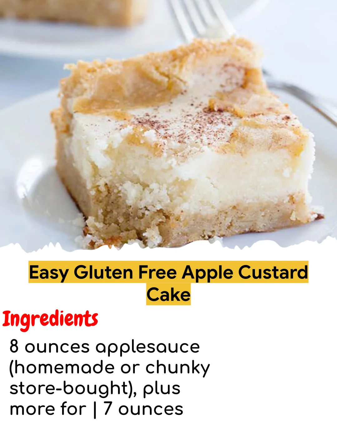 Easy Gluten Free Apple Custard Cake (Meal Prep Friendly)