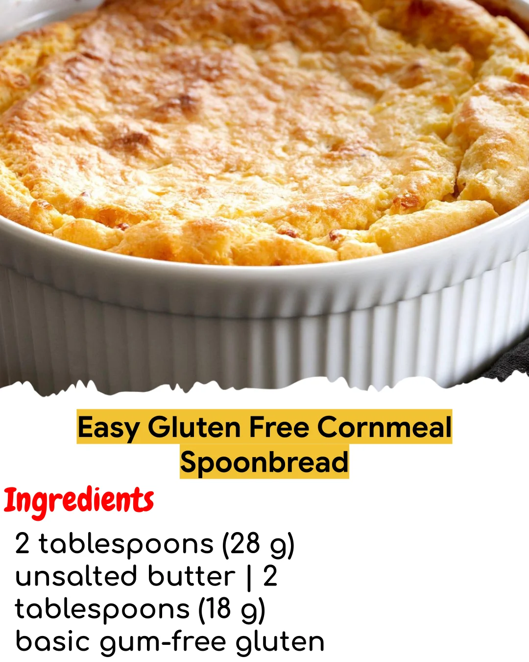 Easy Gluten Free Cornmeal Spoonbread (Meal Prep Friendly)