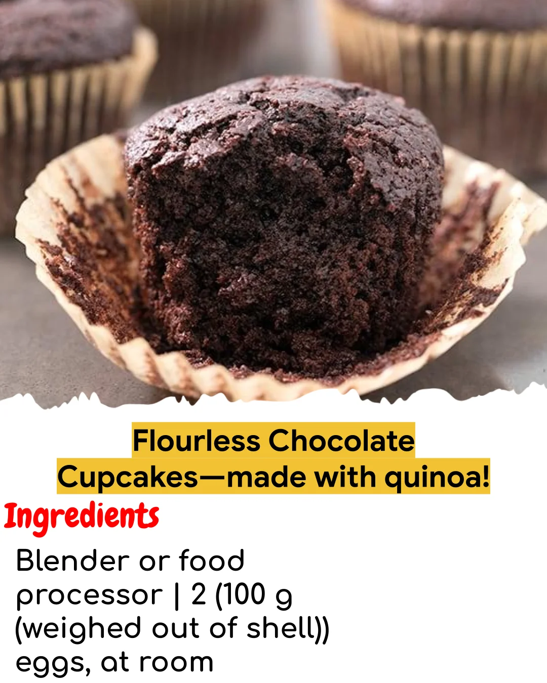 Flourless Chocolate Cupcakes—made with quinoa! (Meal Prep Friendly)