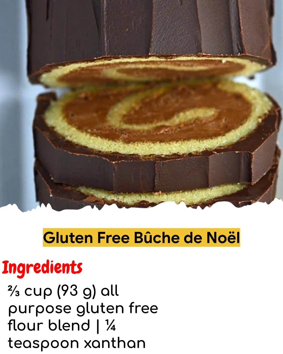 Gluten Free Bûche de Noël (Easy 60-Minute)