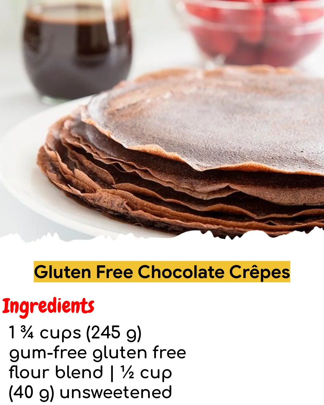 Gluten Free Chocolate Crêpes (Meal Prep Friendly)