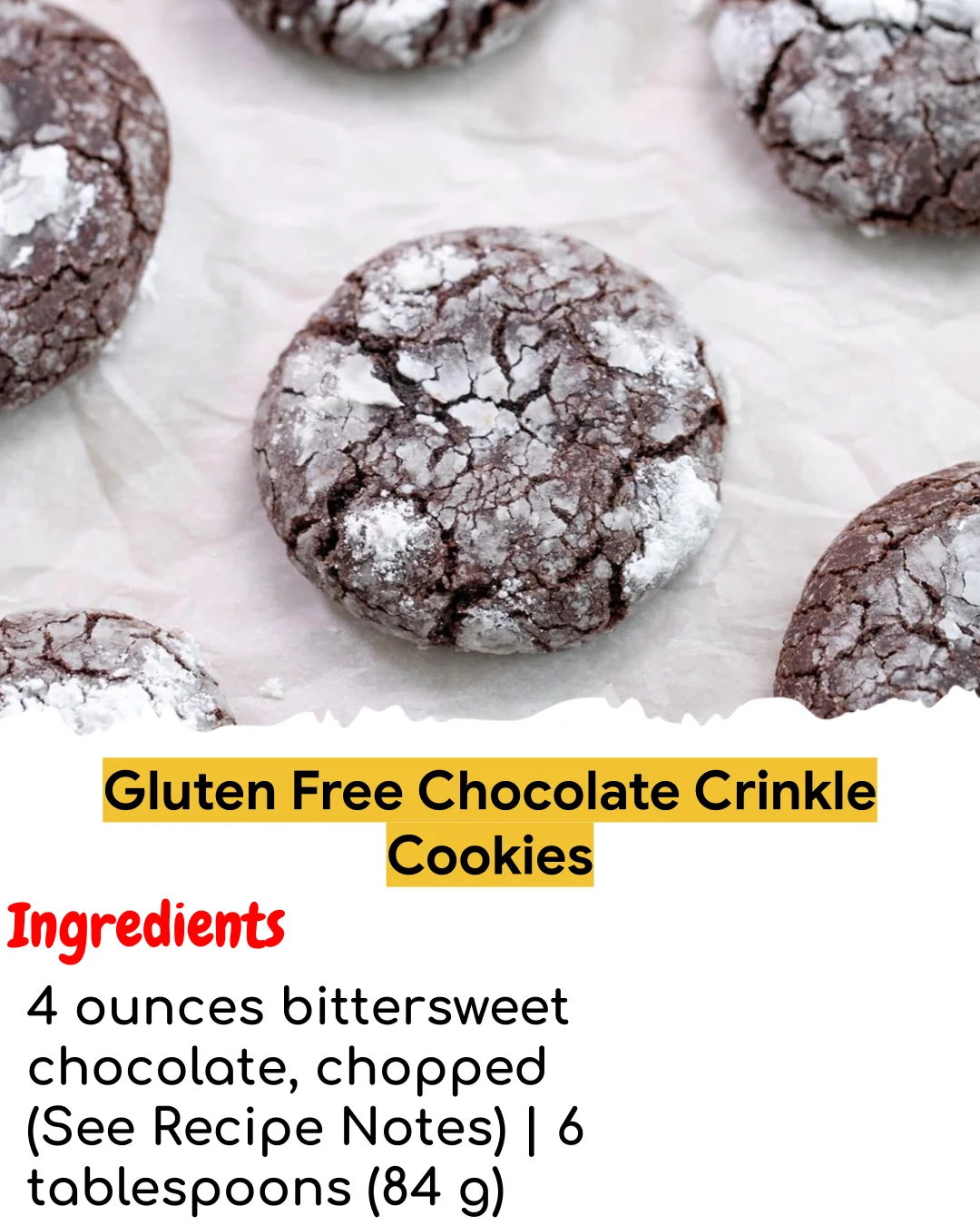 Gluten Free Chocolate Crinkle Cookies (Chef-Developed)