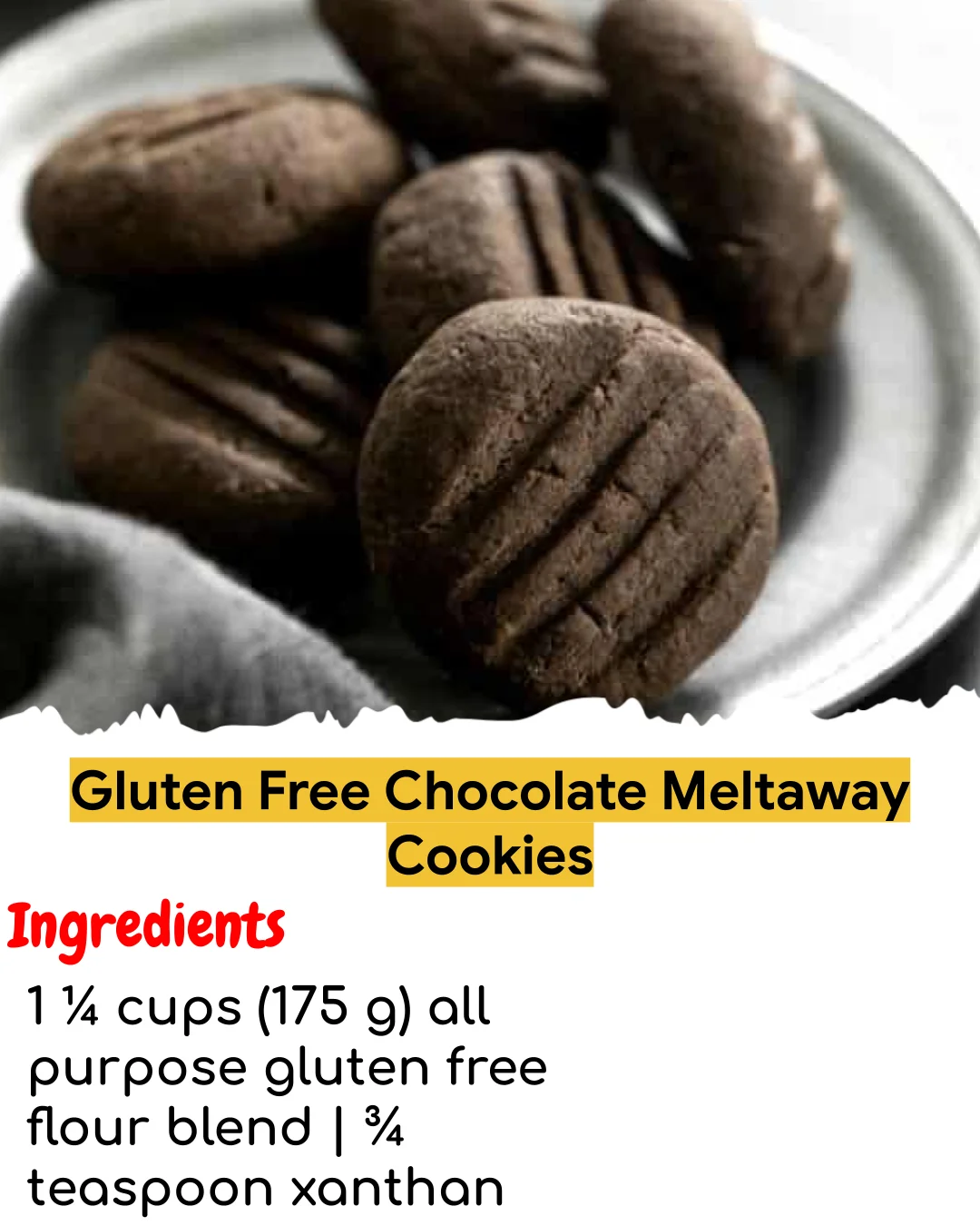 Gluten Free Chocolate Meltaway Cookies (Meal Prep Friendly)