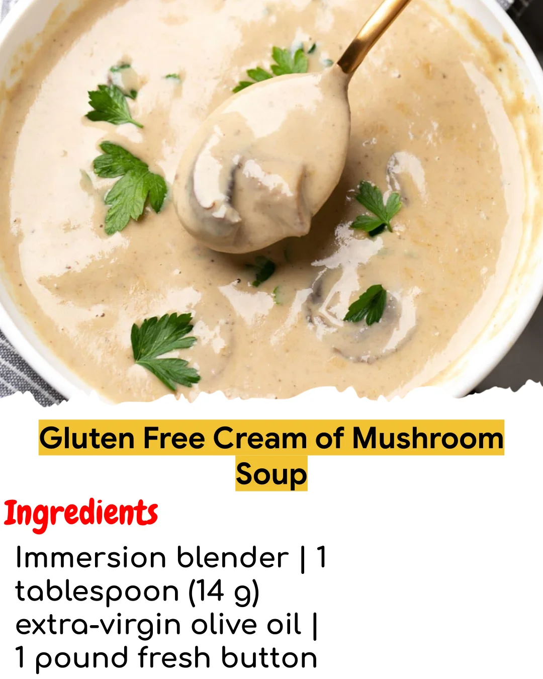 Gluten Free Cream of Mushroom Soup (Easy 60-Minute)
