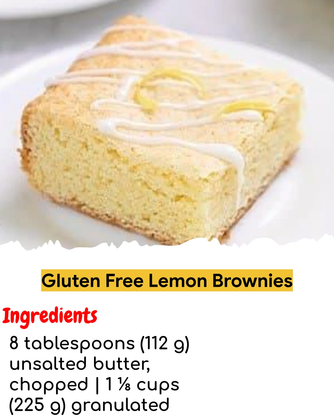 Gluten Free Lemon Brownies (Meal Prep Friendly)