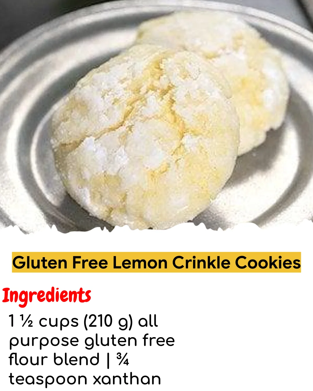 Gluten Free Lemon Crinkle Cookies (Chef-Developed)