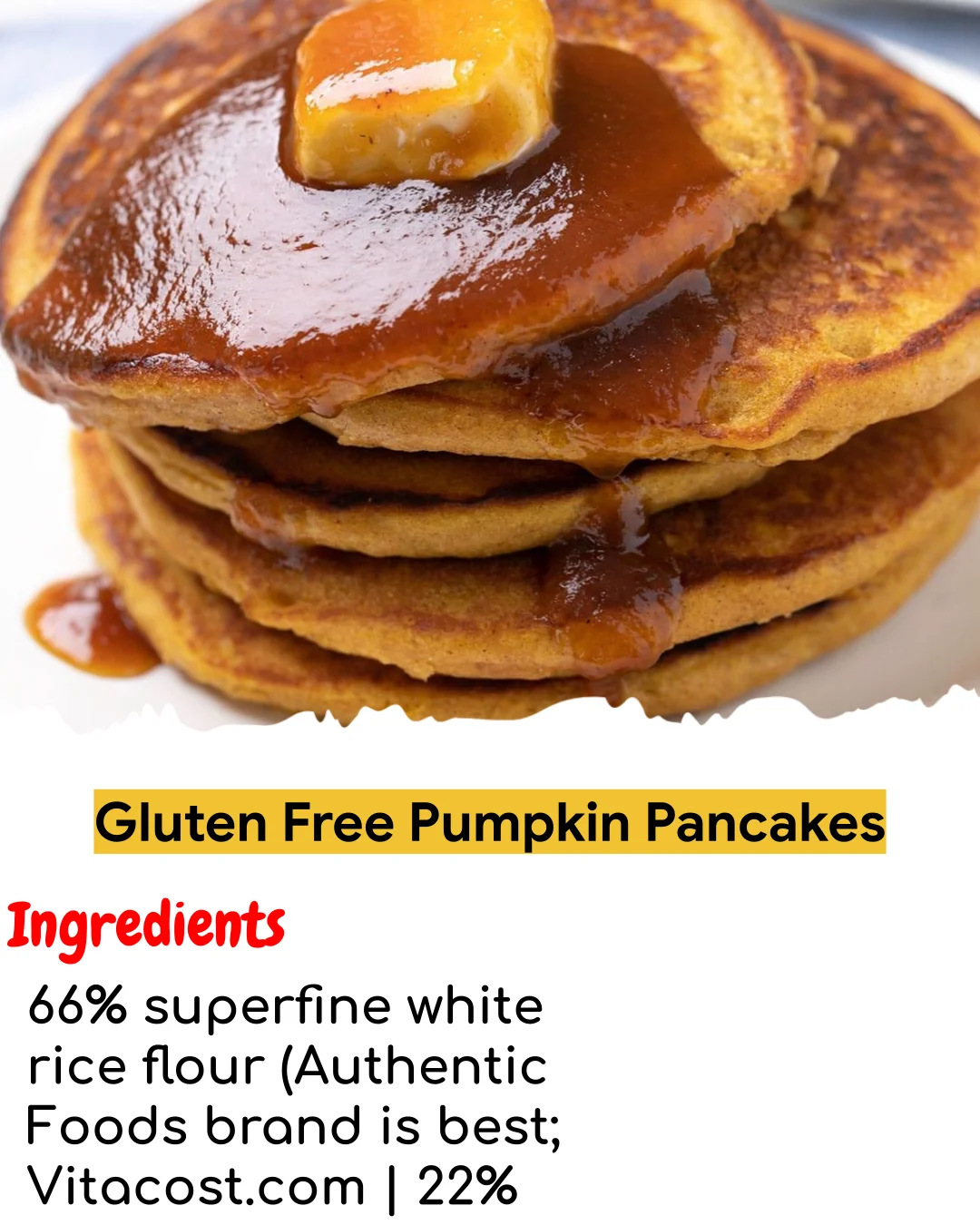 Gluten Free Pumpkin Pancakes (Meal Prep Friendly)