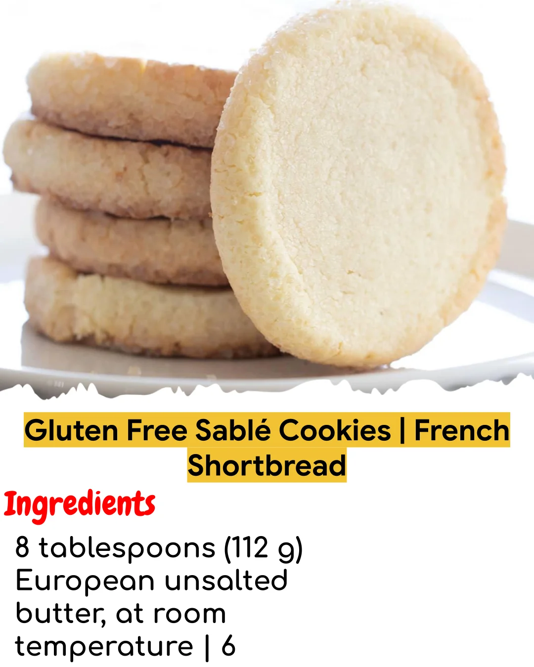 Gluten Free Sablé Cookies | French Shortbread (Easy 60-Minute)