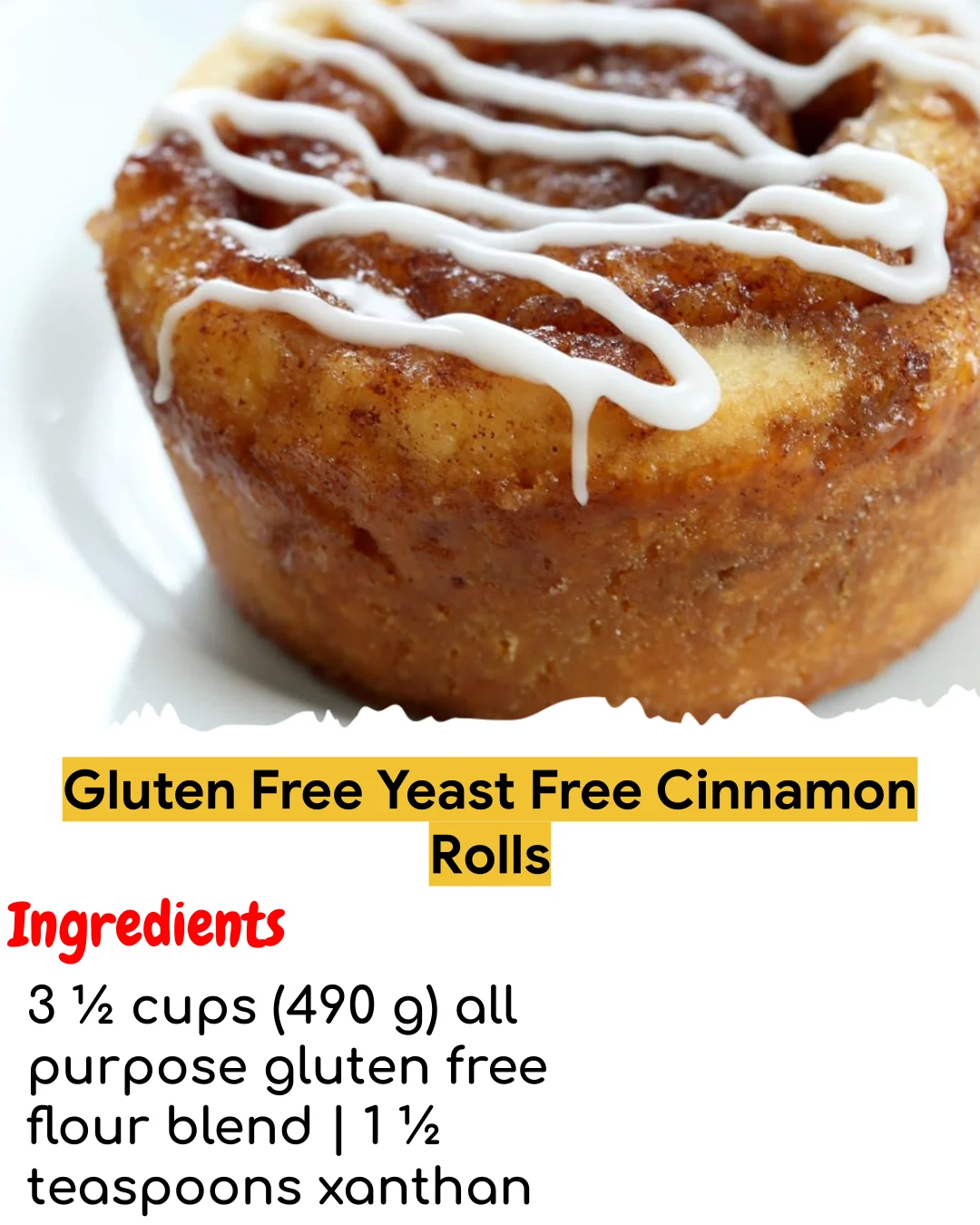 Gluten Free Yeast Free Cinnamon Rolls (Meal Prep Friendly)