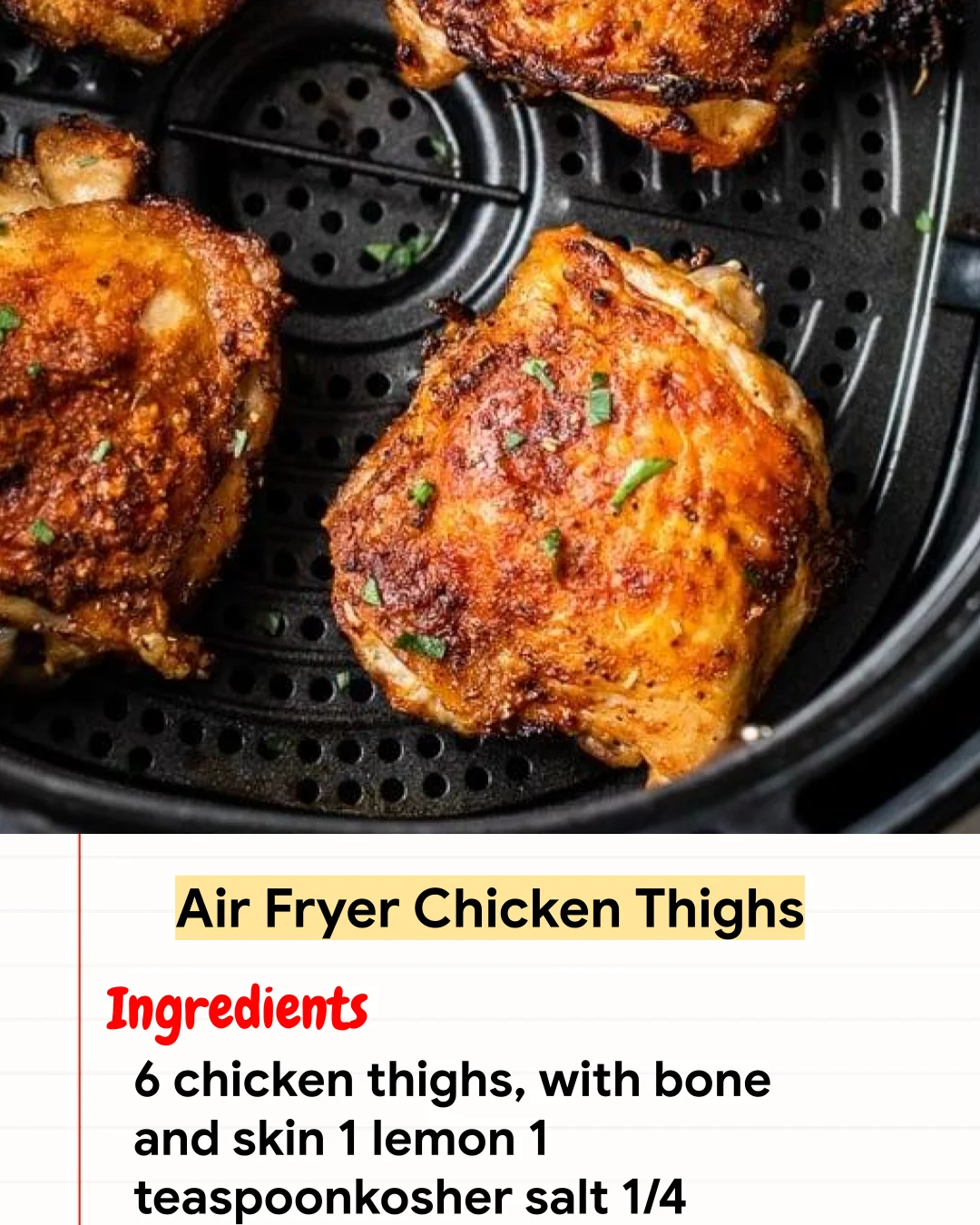 High protein Recipe Air Fryer Chicken Thighs