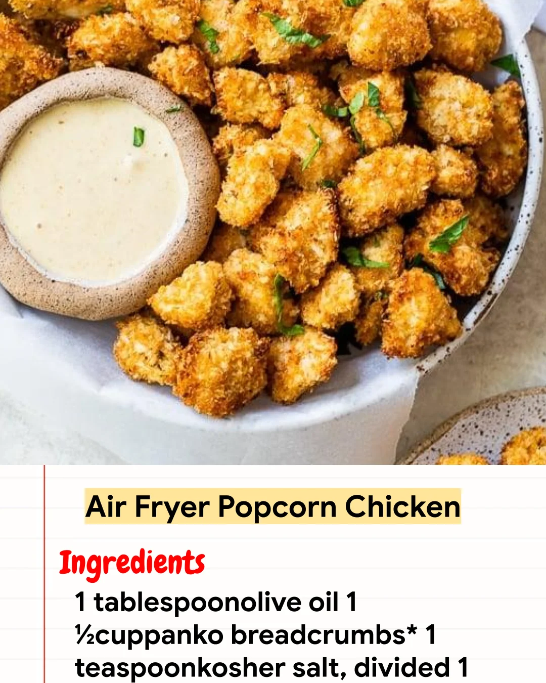 High protein Recipe Air Fryer Popcorn Chicken