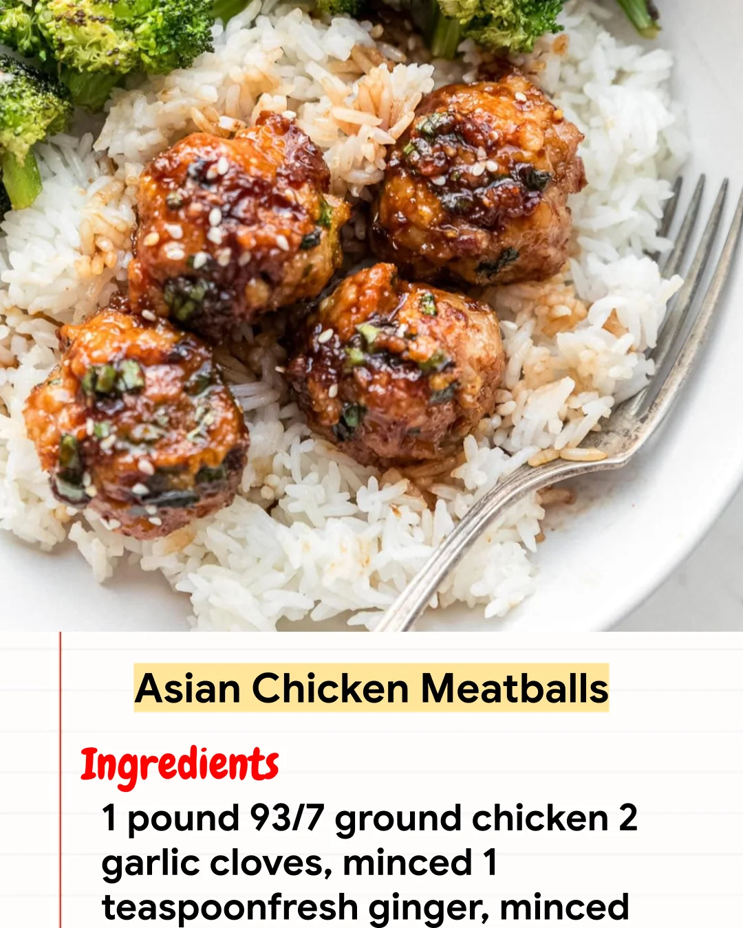 High protein Recipe Asian Chicken Meatballs