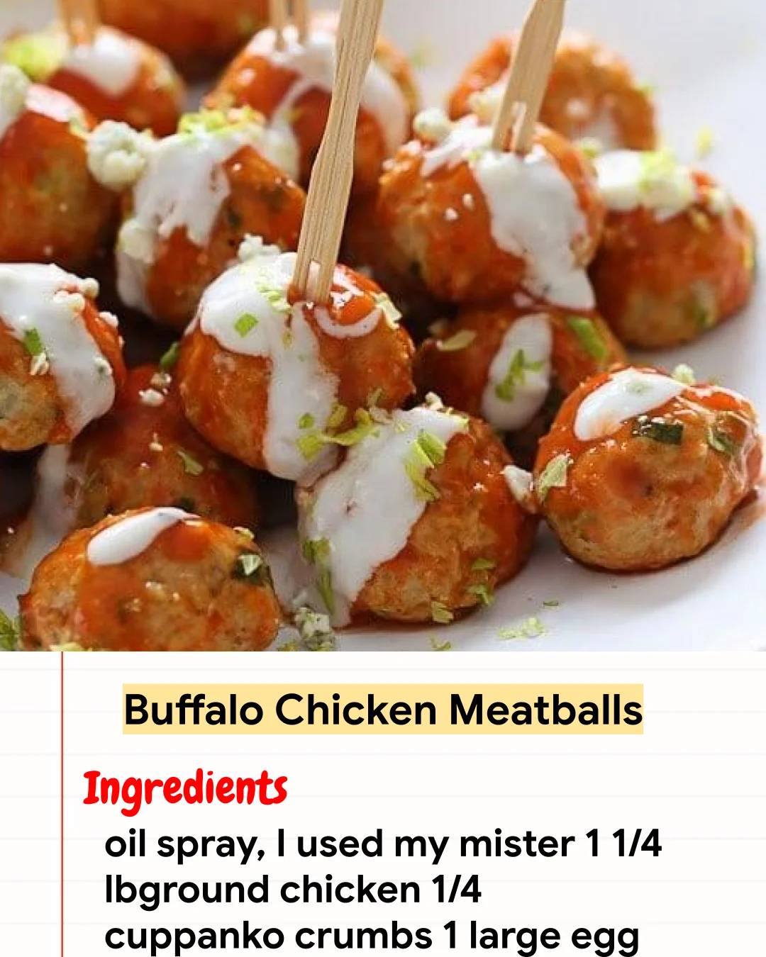 High protein Recipe Buffalo Chicken Meatballs