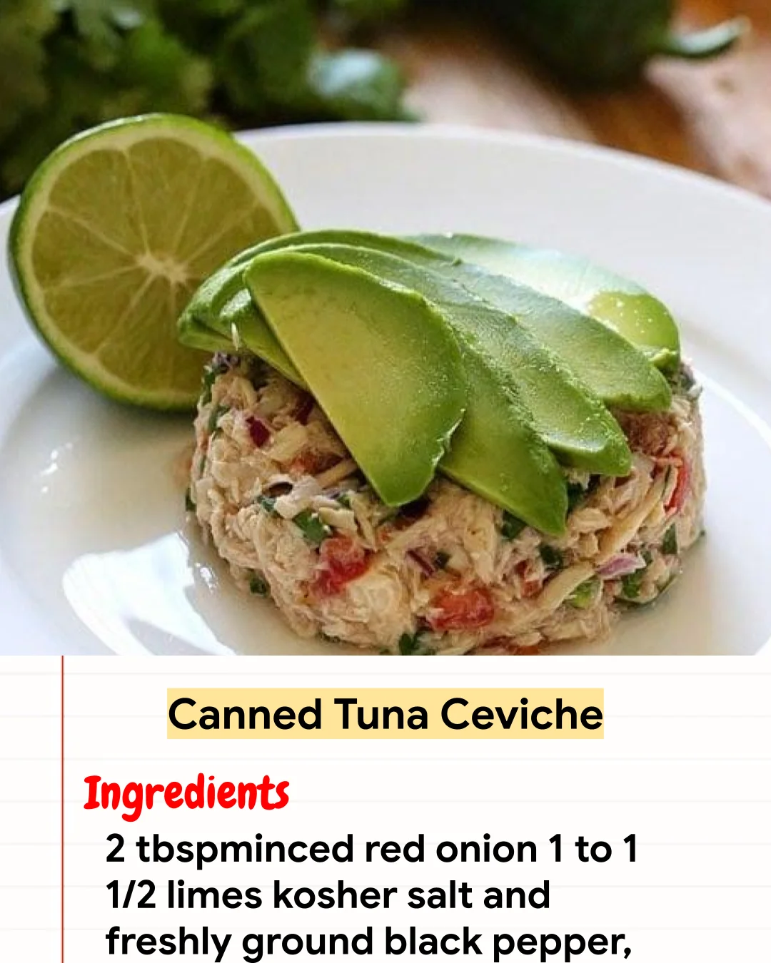 High protein Recipe Canned Tuna Ceviche
