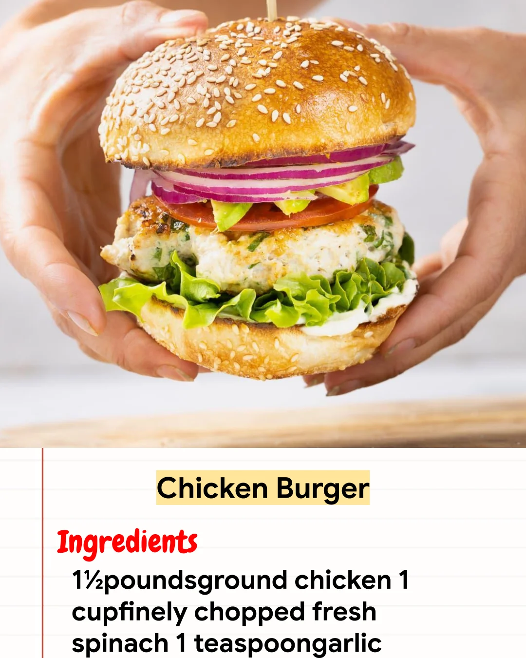 High protein Recipe Chicken Burger