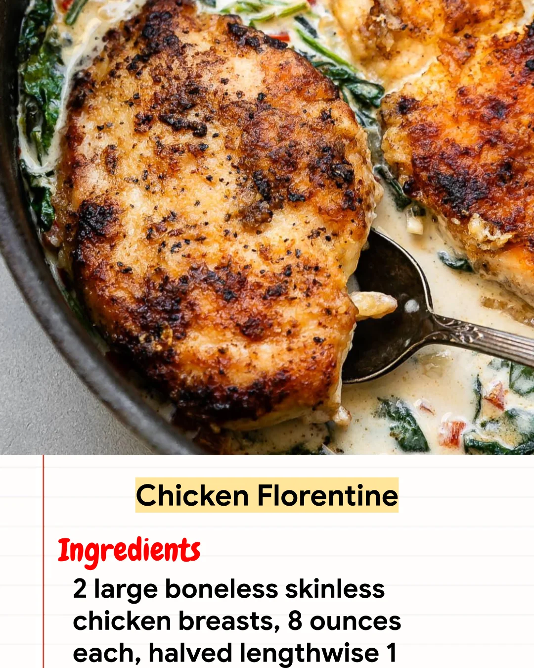 High protein Recipe Chicken Florentine