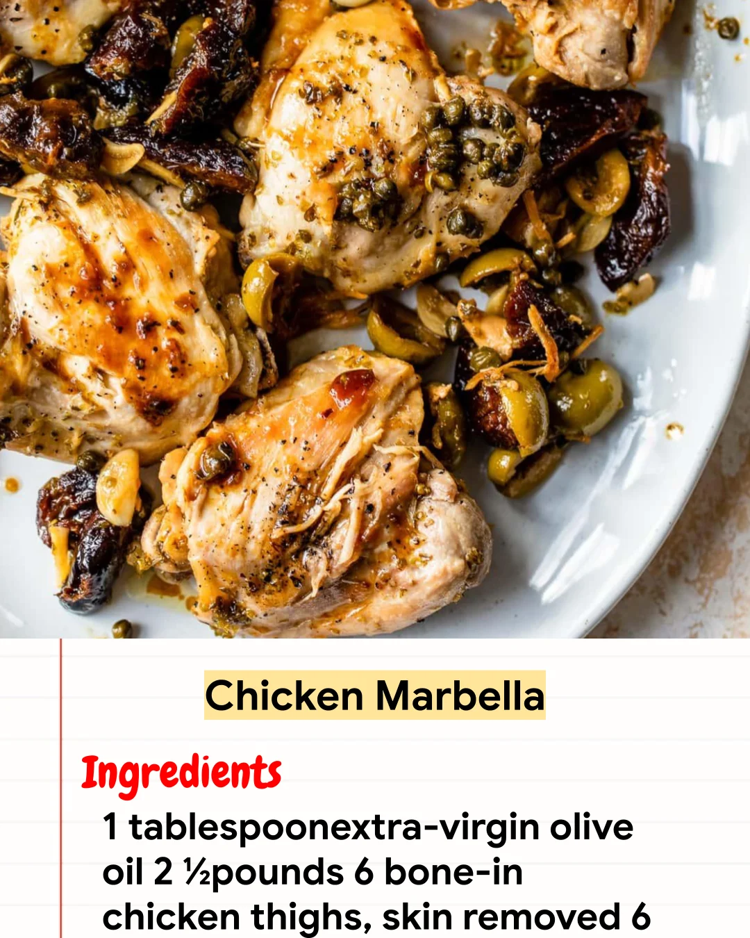 High protein Recipe Chicken Marbella
