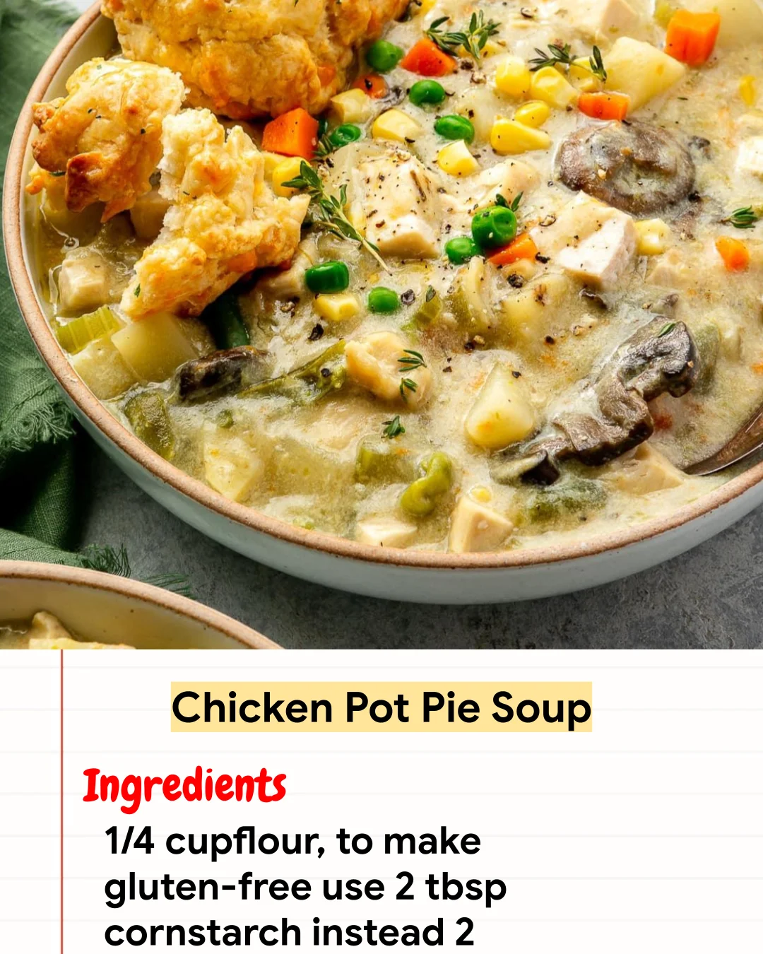 High protein Recipe Chicken Pot Pie Soup