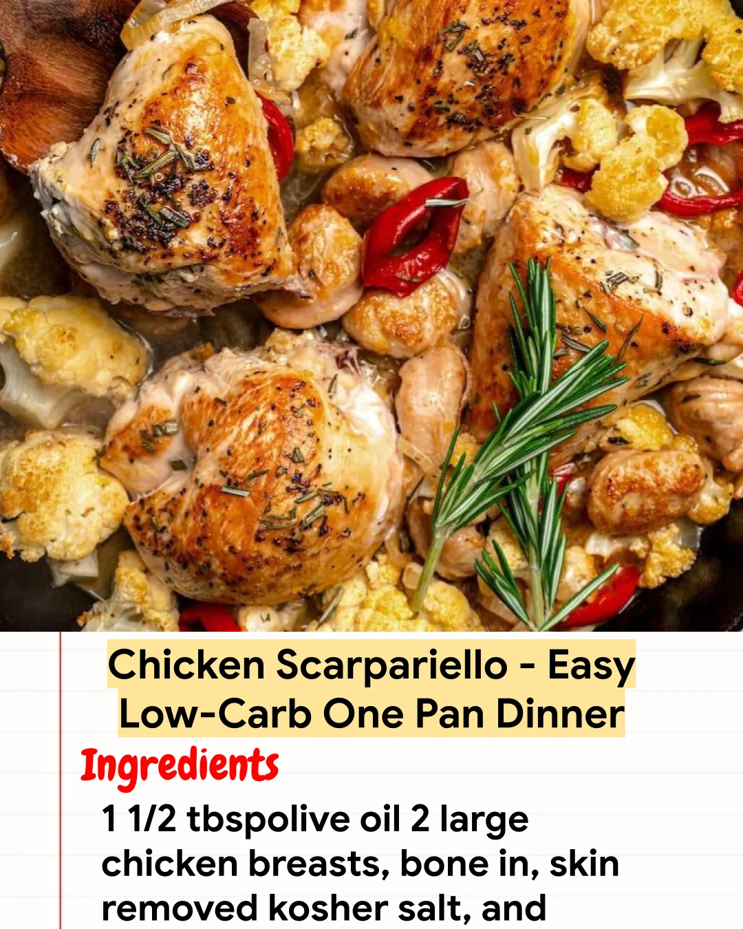 High protein Recipe Chicken Scarpariello – Easy Low-Carb One Pan Dinner