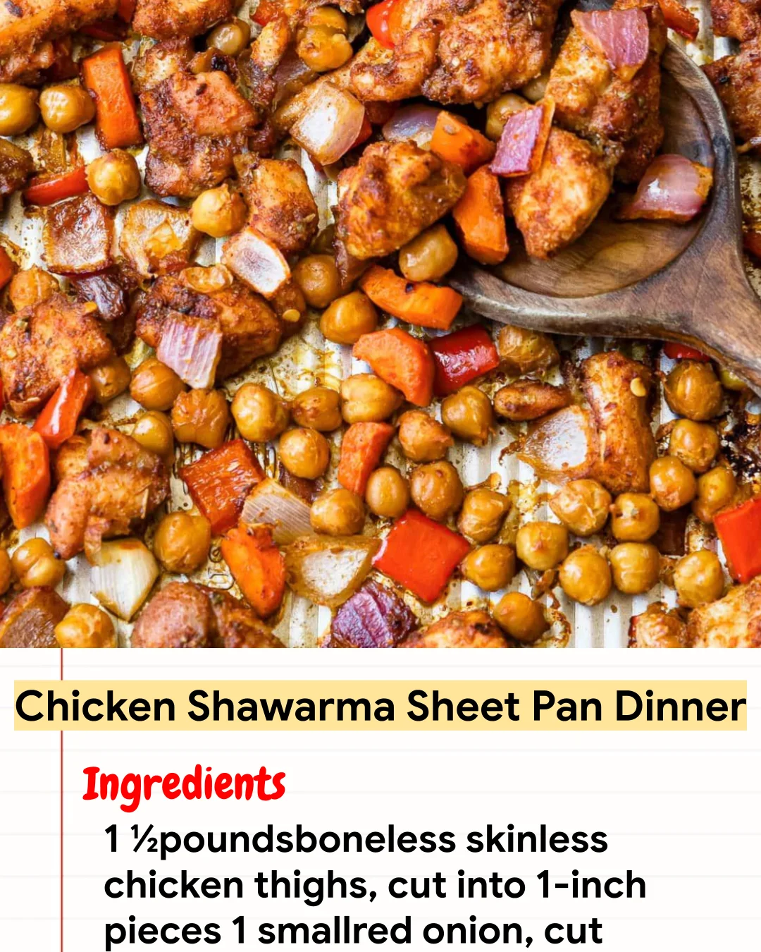 High protein Recipe Chicken Shawarma Sheet Pan Dinner
