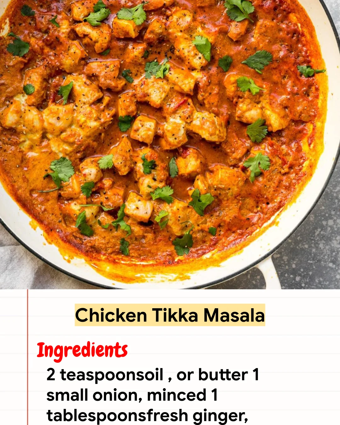High protein Recipe Chicken Tikka Masala