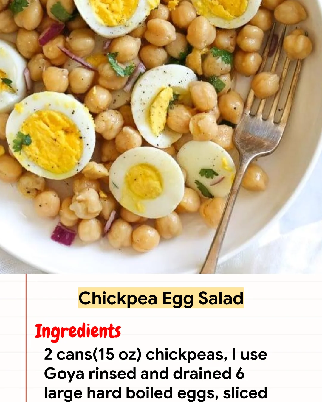 High protein Recipe Chickpea Egg Salad