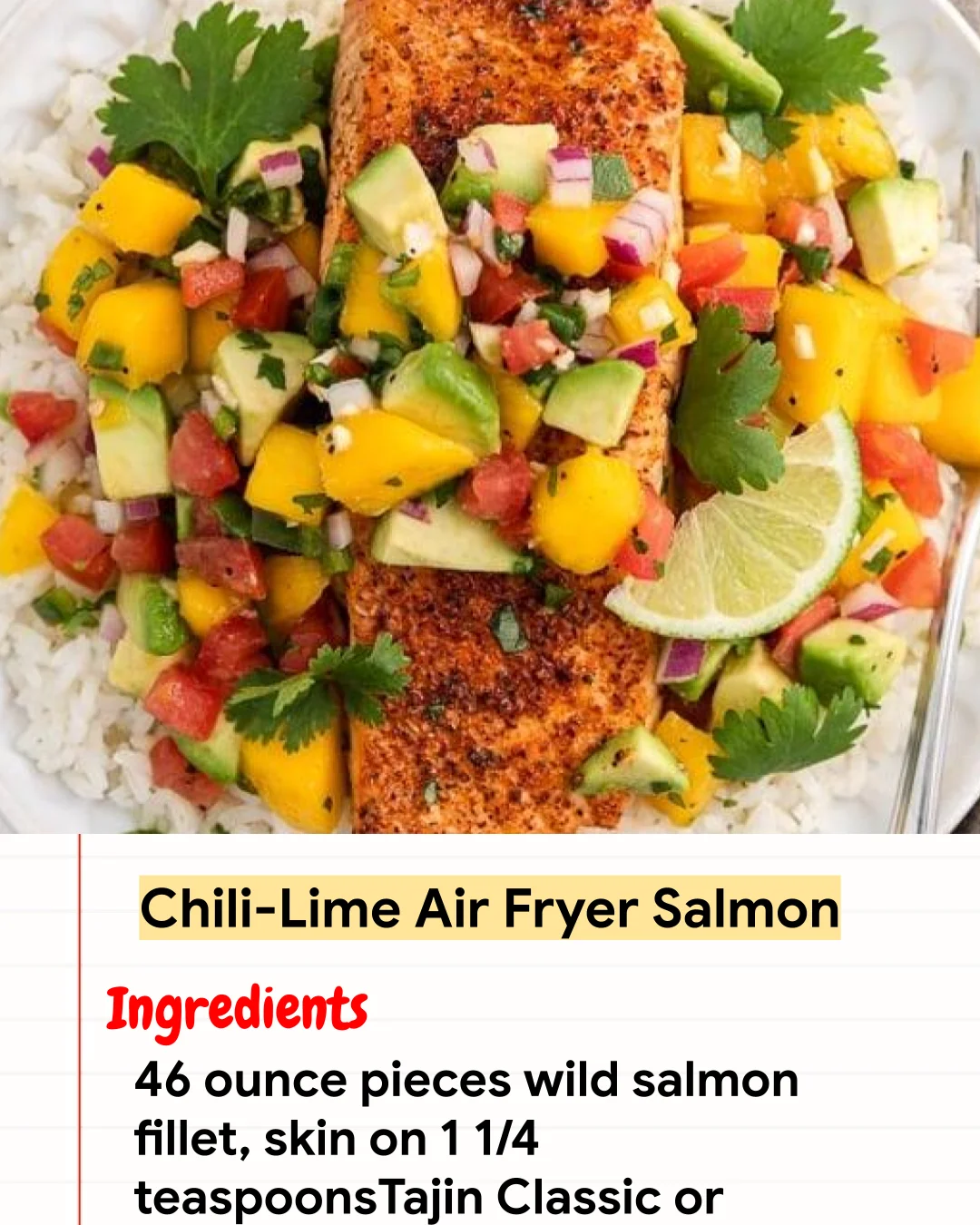 High protein Recipe Chili-Lime Air Fryer Salmon