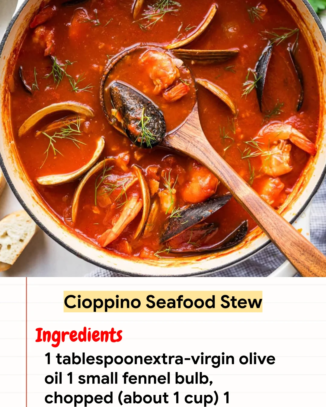 High protein Recipe Cioppino Seafood Stew