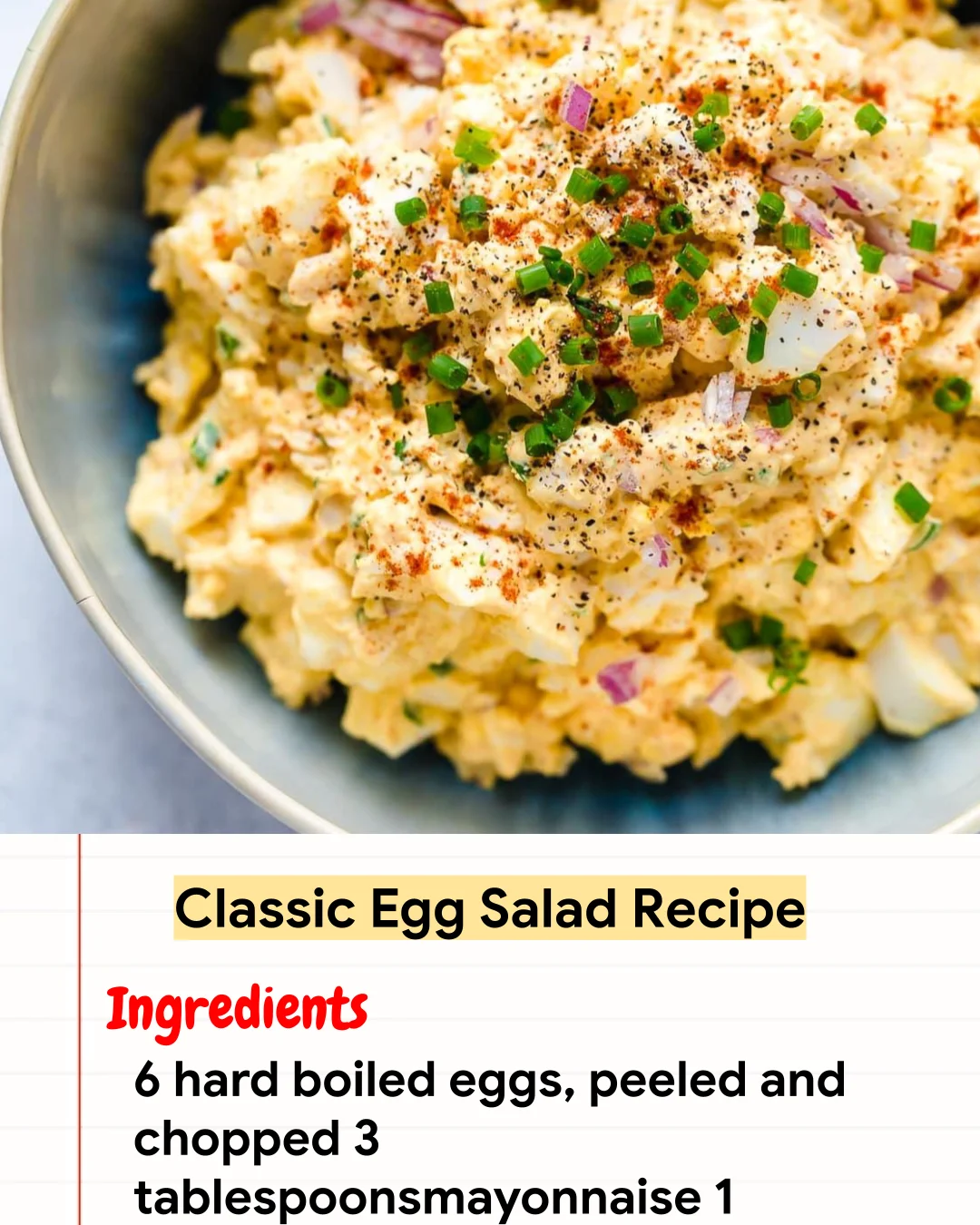 High protein Recipe Classic Egg Salad Recipe