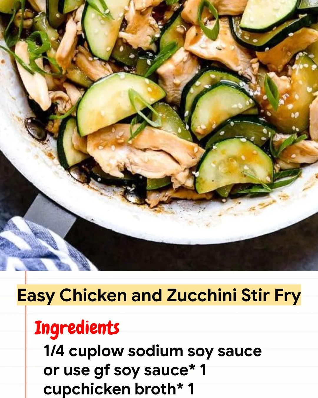 High protein Recipe Easy Chicken and Zucchini Stir Fry